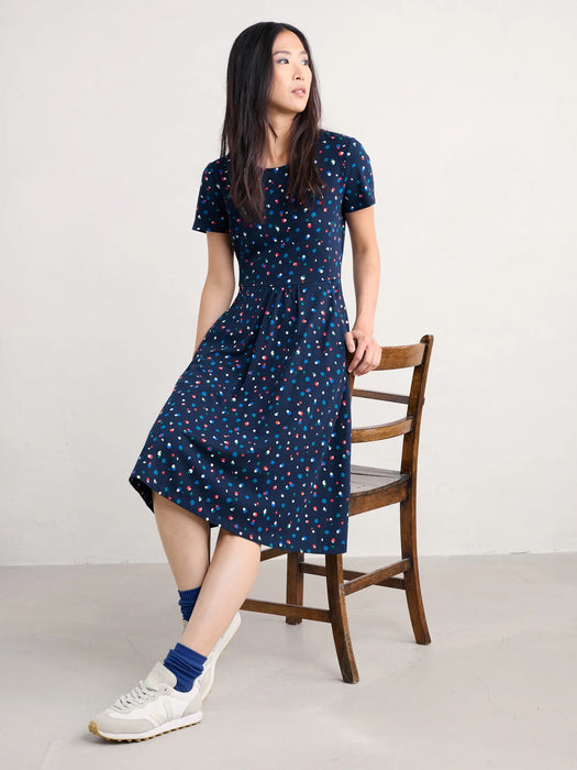 Seasalt Women's April Short Sleeve Dress In Abstract Spot Mix