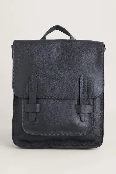 Seasalt Penarven Leather Satchel Backpack - Onyx