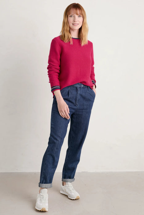 Seasalt Makers Cotton Jumper In Wild Berry