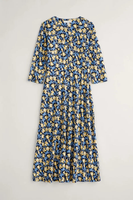 Seasalt Women s Ava Jersey V Neck Dress Cyclamen Maritime Maple Gifts