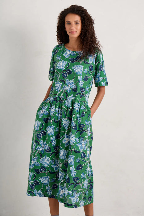 Seasalt Women's Brouse Organic Cotton Dress - Cyclamen Island