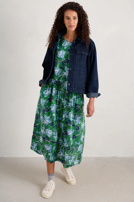 Seasalt Women's Brouse Organic Cotton Dress - Cyclamen Island