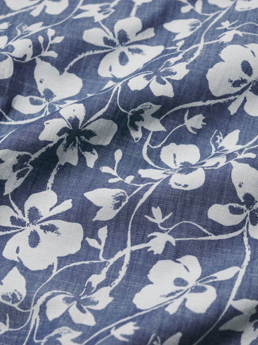Seasalt Women's Fox Path Printed Chambray Dress In Mallow Vine Indigo