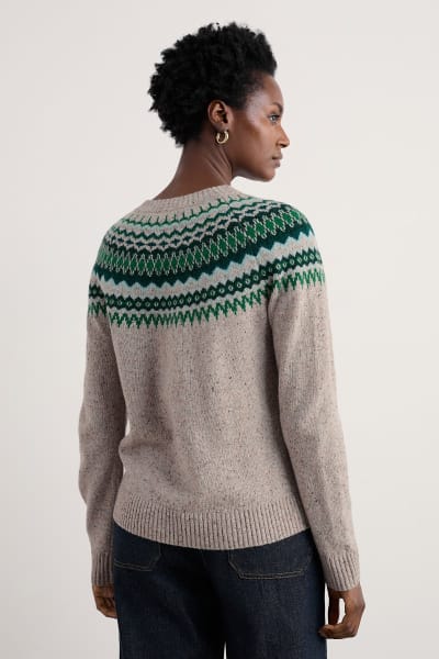 Seasalt Women's Gurnard's Head Jumper Lambswool In Windward Aran Multi
