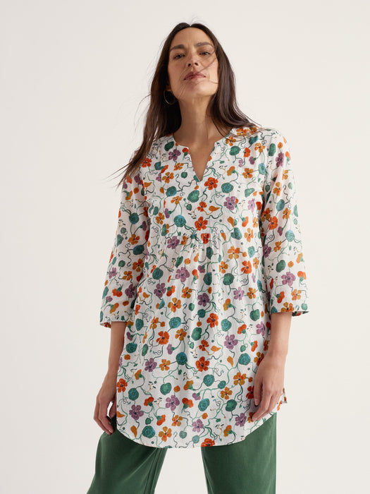 Seasalt Women's Op Art Tunic In Nasturtium Press Chalk