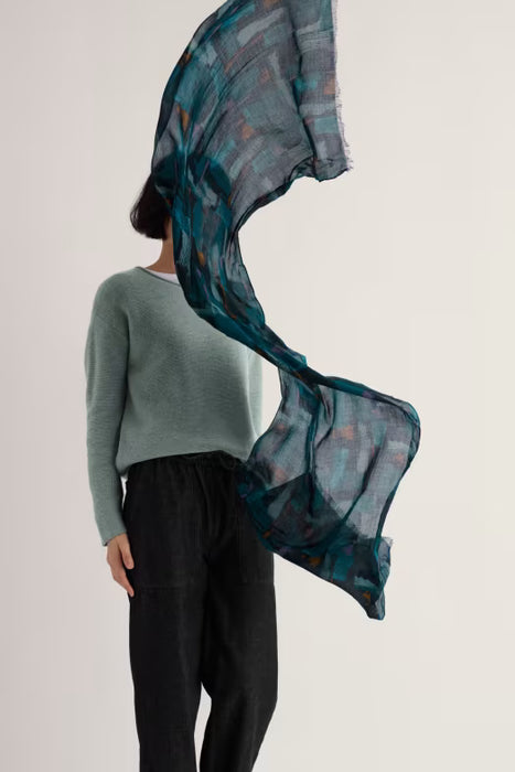 Seasalt Women's Pentillie Scarf In Paint Texture Maritime