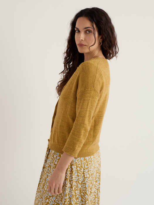 Seasalt Women's Pentire Steps Linen & Organic Cotton Cardigan In Tansy