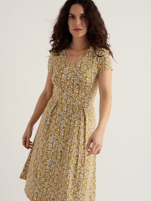 Seasalt Women's Pier View Jersey Dress In Inky Botanical Tansy