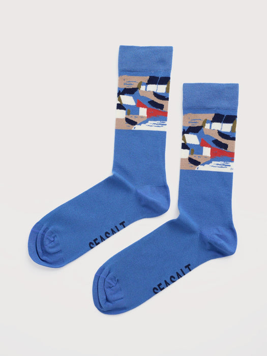 Seasalt Men's Bamboo Arty Socks In Artists Cove Tide