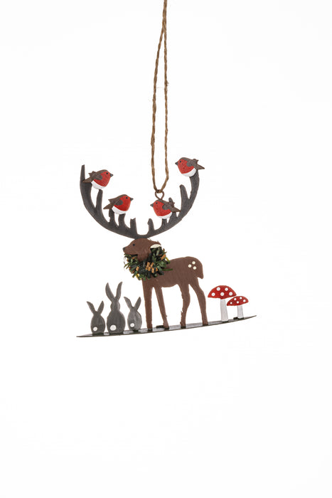 Shoeless Joe Robins On Stag Antlers Hanging Decoration