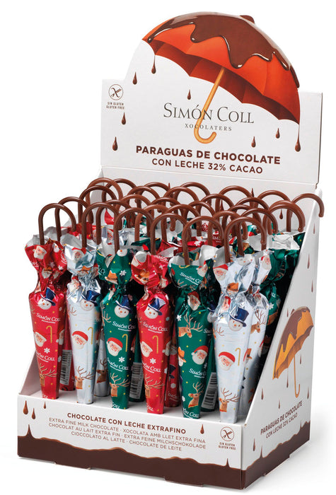 Simon Coll Christmas Wrapped Milk Chocolate Umbrella