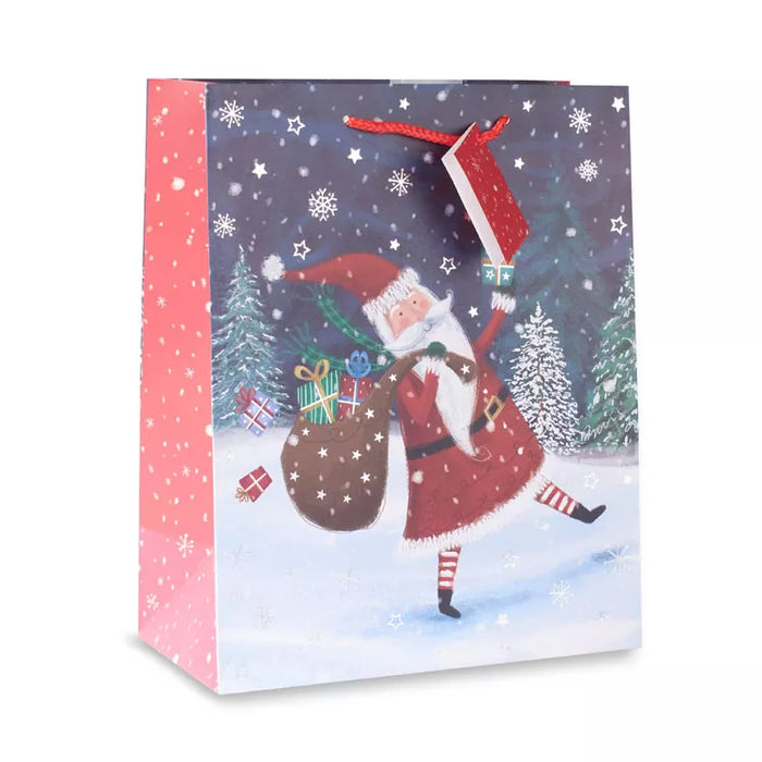 Snowy Santa Portrait Gift Bag