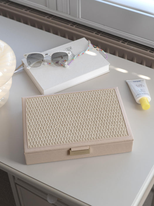 Stackers Blush Raffia Classic Jewellery Box Lid