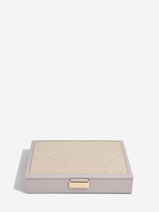 Stackers Taupe Raffia Classic Jewellery Box Lid