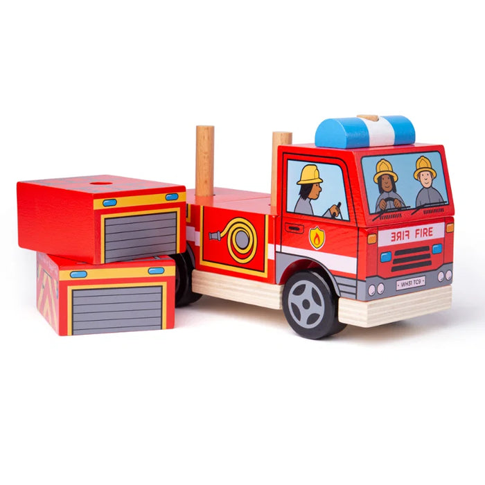BigJigs Toys Wooden Stacking Fire Engine