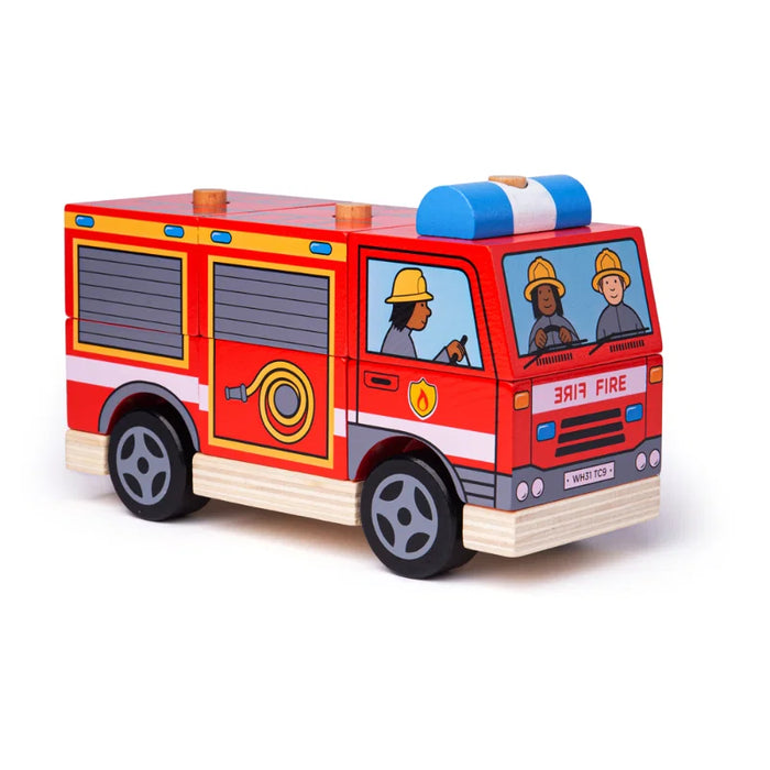 BigJigs Toys Wooden Stacking Fire Engine