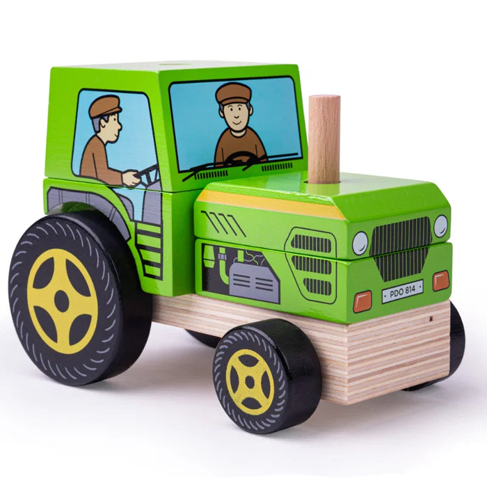 BigJigs Toys Wooden Stacking Tractor