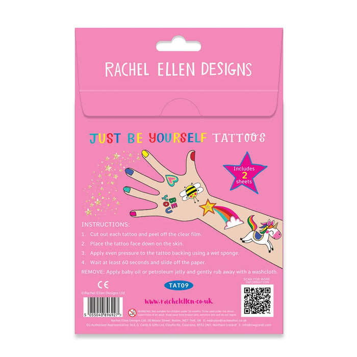 Rachel Ellen Children's Rainbow & Positivity Temporary Tattoos