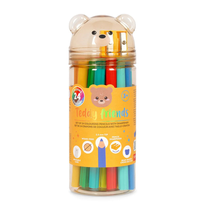 Legami Set of 24 Colouring Pencils - Teddy Bear