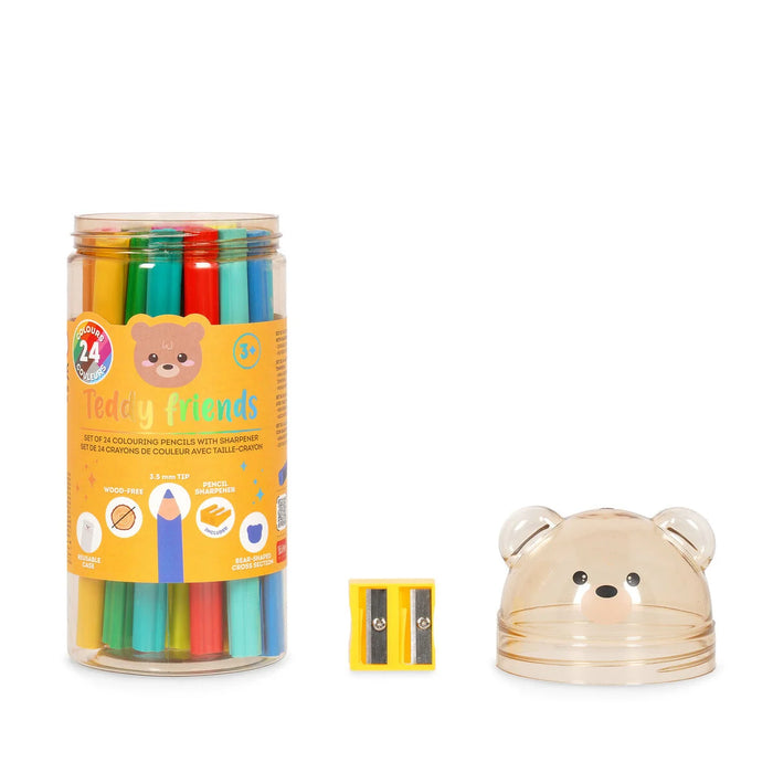 Legami Set of 24 Colouring Pencils - Teddy Bear