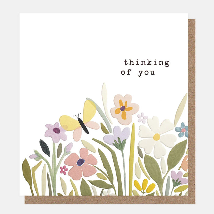 Caroline Gardner Floral Meadow & Butterfly Thinking of You Card