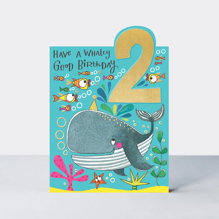 Rachel Ellen Birthday Card - Tiptoes - Age 2 - Whale