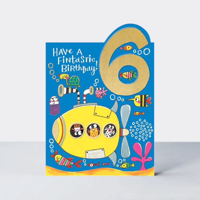 Rachel Ellen Birthday Card - Tiptoes - Age 6 - Submarine