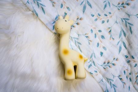 Tikiri Giraffe Natural Rubber Teether Rattle & Bath Toy