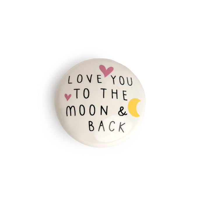 Belly Button Love You To The Moon Porcelain Token