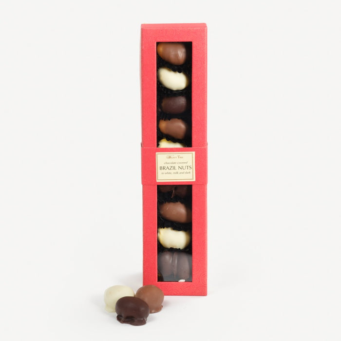Walnut Tree Chocolate Covered Brazils in White, Milk & Dark 100g
