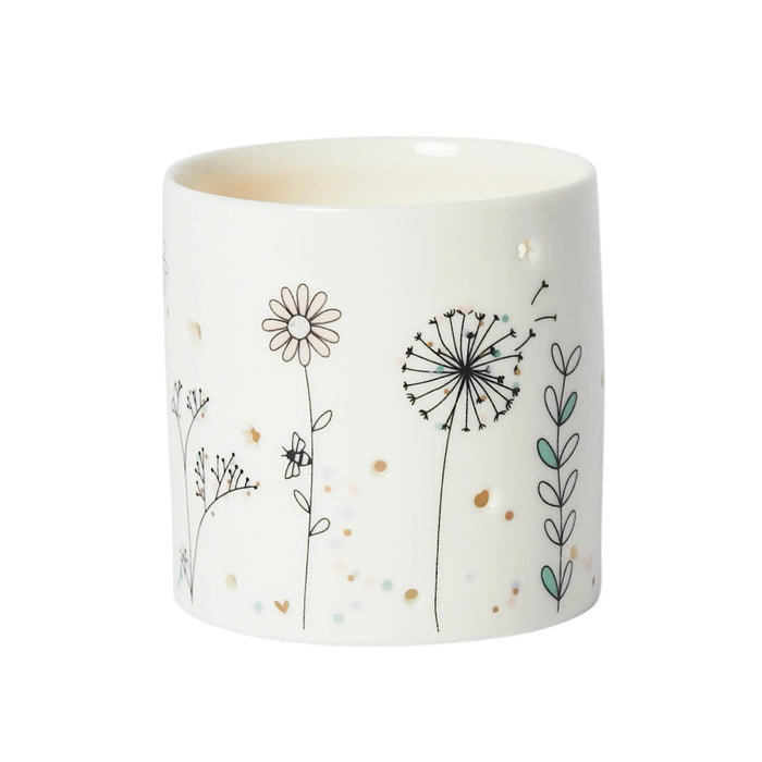 Belly Button Wildflowers Porcelain Tealight Holder