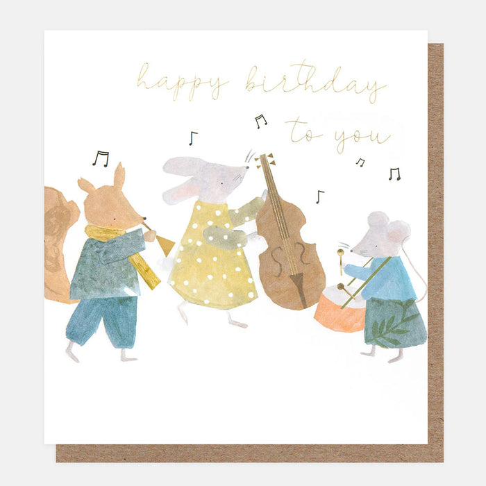 Caroline Gardner Musical Animals Birthday Card