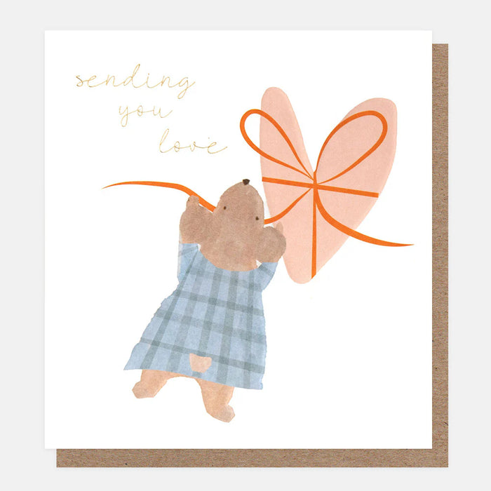Caroline Gardner Mouse and Heart Sending You Love Card