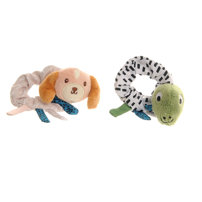 Ziggle Plush Dino and Cockapoo Wrist Rattles