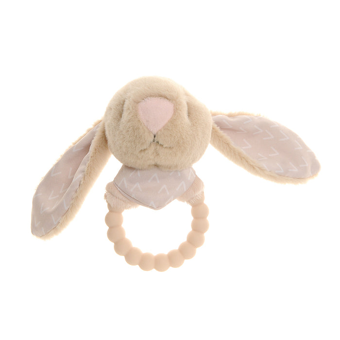 Ziggle Beige Bunny Plush Baby Rattle