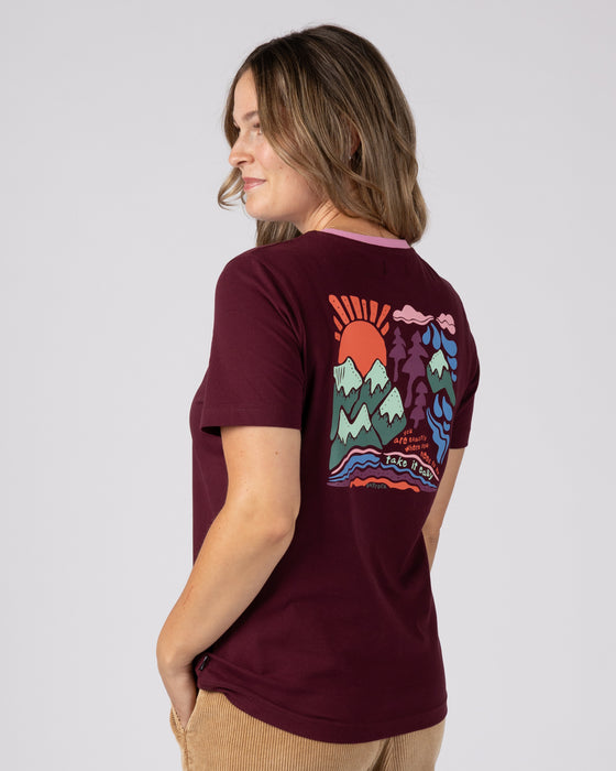 Saltrock Women's Take It Easy Tee Top In Dark Purple