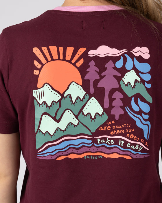 Saltrock Women's Take It Easy Tee Top In Dark Purple