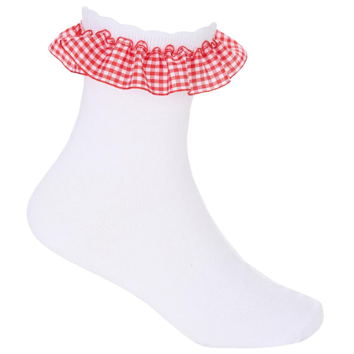 Elizabeth Anne Red Frill Triple Pack Of Red Frill Socks