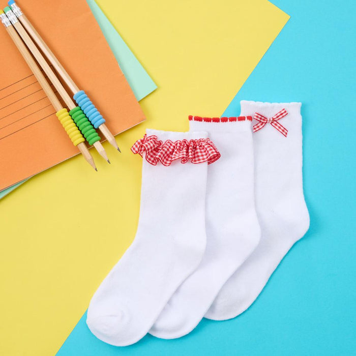 Elizabeth Anne Red Frill Triple Pack Of Red Frill Socks