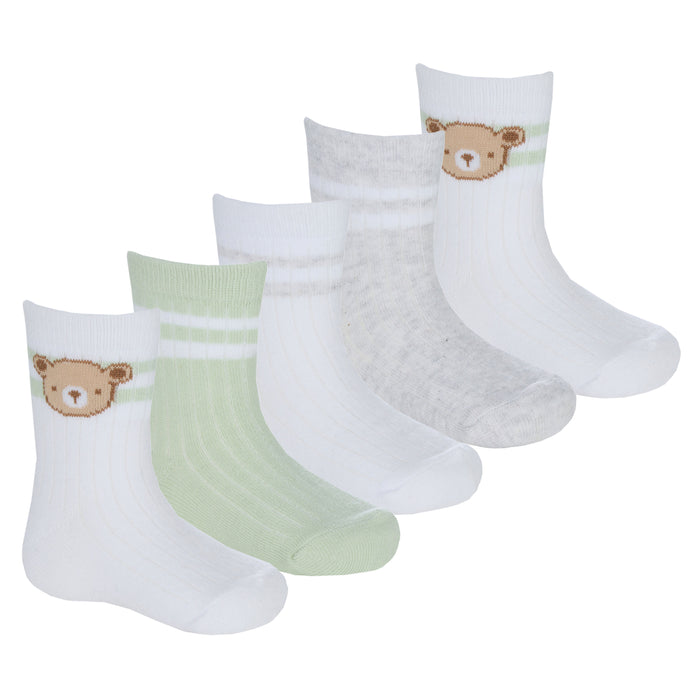 Elizabeth Anne 5 Pack Sports Teddy Socks