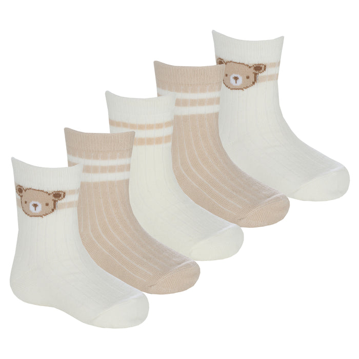 Elizabeth Anne 5 Pack Sports Teddy Socks