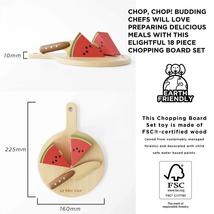 Le Toy Van Wooden Chopping Board & Sliceable Play Food