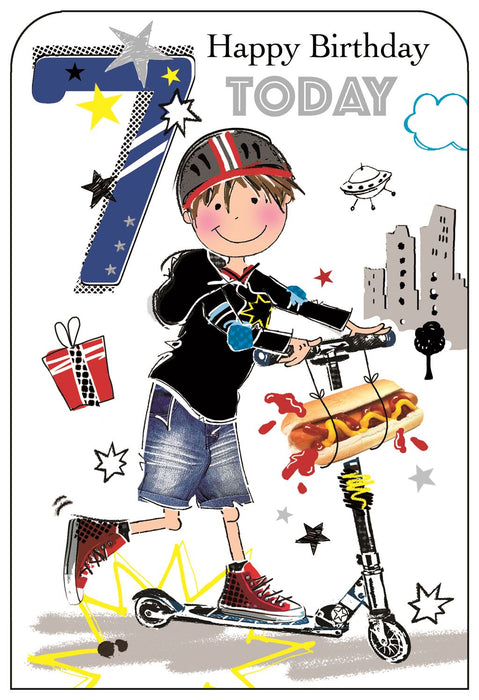 Jonny Javelin 'Happy Birthday 7 Today' Birthday Card