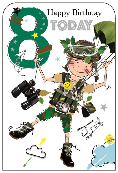 Jonny Javelin 'Happy Birthday 8 Today' Birthday Card