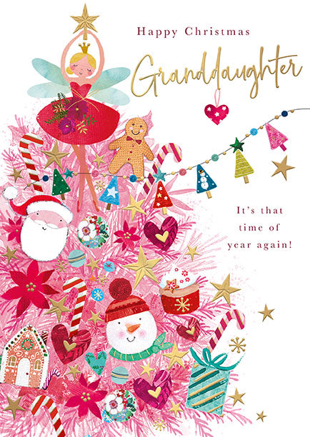 Words N Wishes 'Happy Christmas Granddaughter' Christmas Card