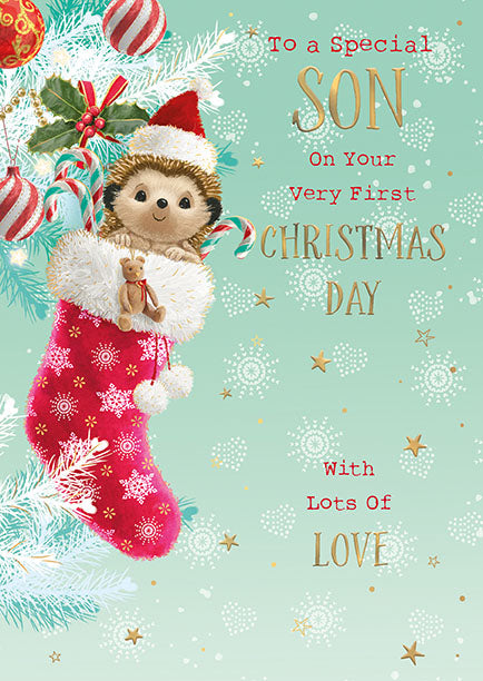 Words N Wishes 'To A Special Son 1st Christmas' Christmas Card