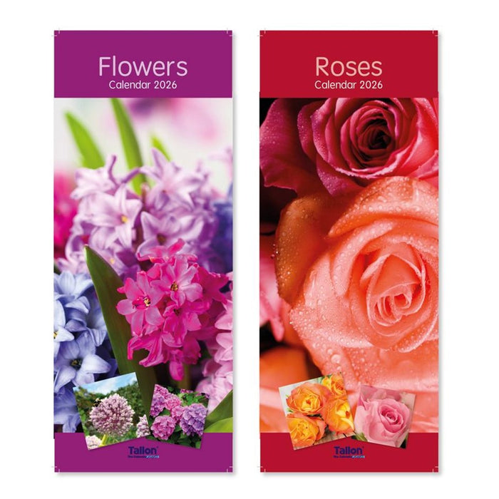 Tallon 2026 Calendar Super Slim Flowers & Roses