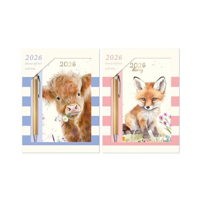 Tallon Gift Set Diary Slim Week To View with Pen Animalsq