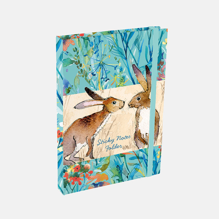 The Gifted Stationery Company Stick Notes Folder Kissing Hares