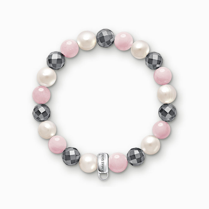 Thomas Sabo Classic Silver Pink White & Grey Charm Bracelet
